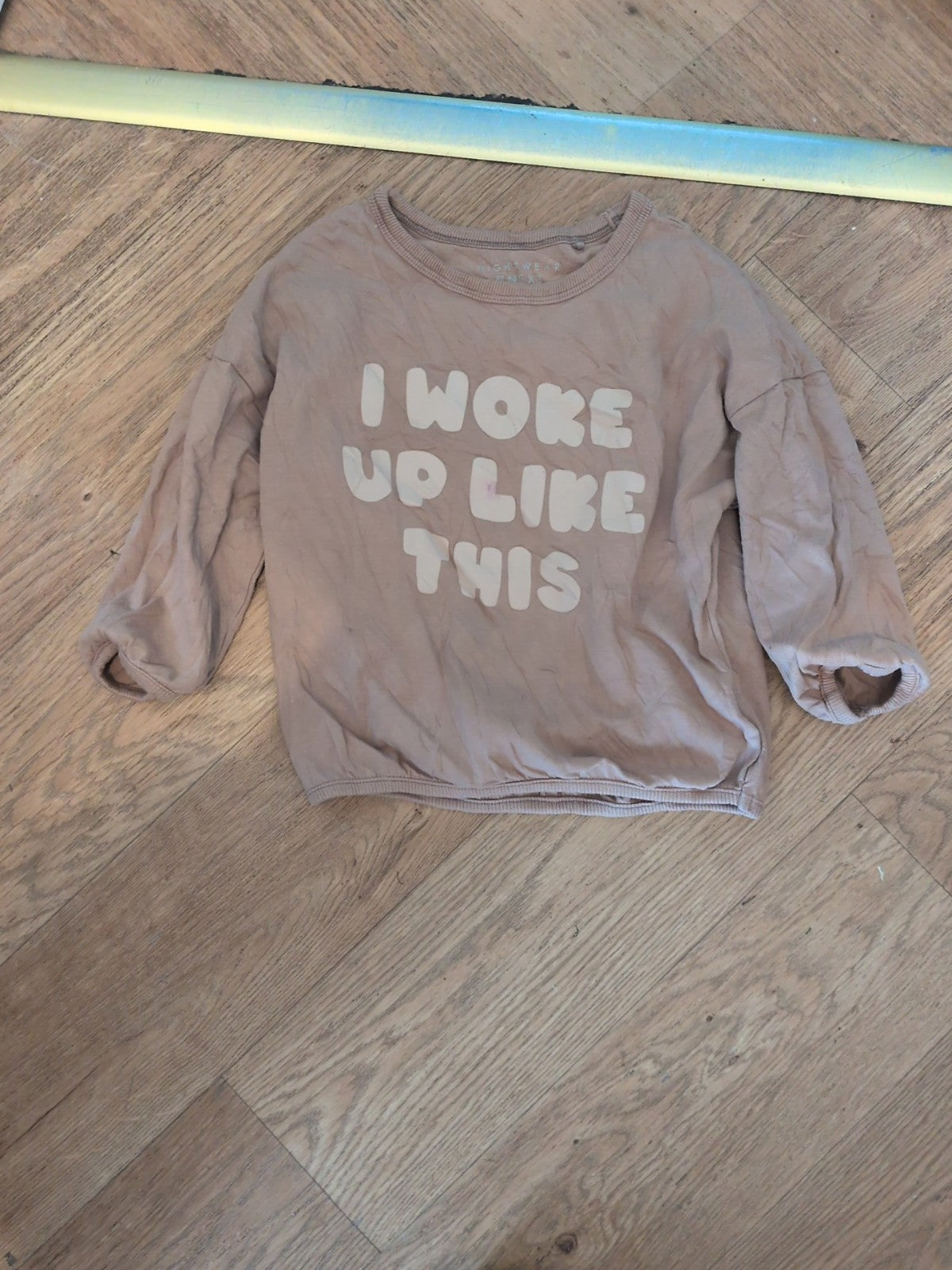 Next 3-4 Years Brown Long Sleeve T-shirt Small Mark On Front