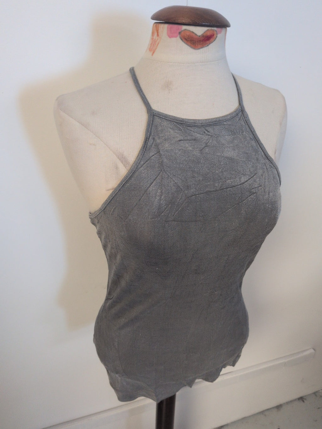 Ladies Oasis Size Small Silver Sleeveless T-shirt