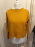 Ladies Divided Size M Mustard Long Sleeved Jumper Bobbling