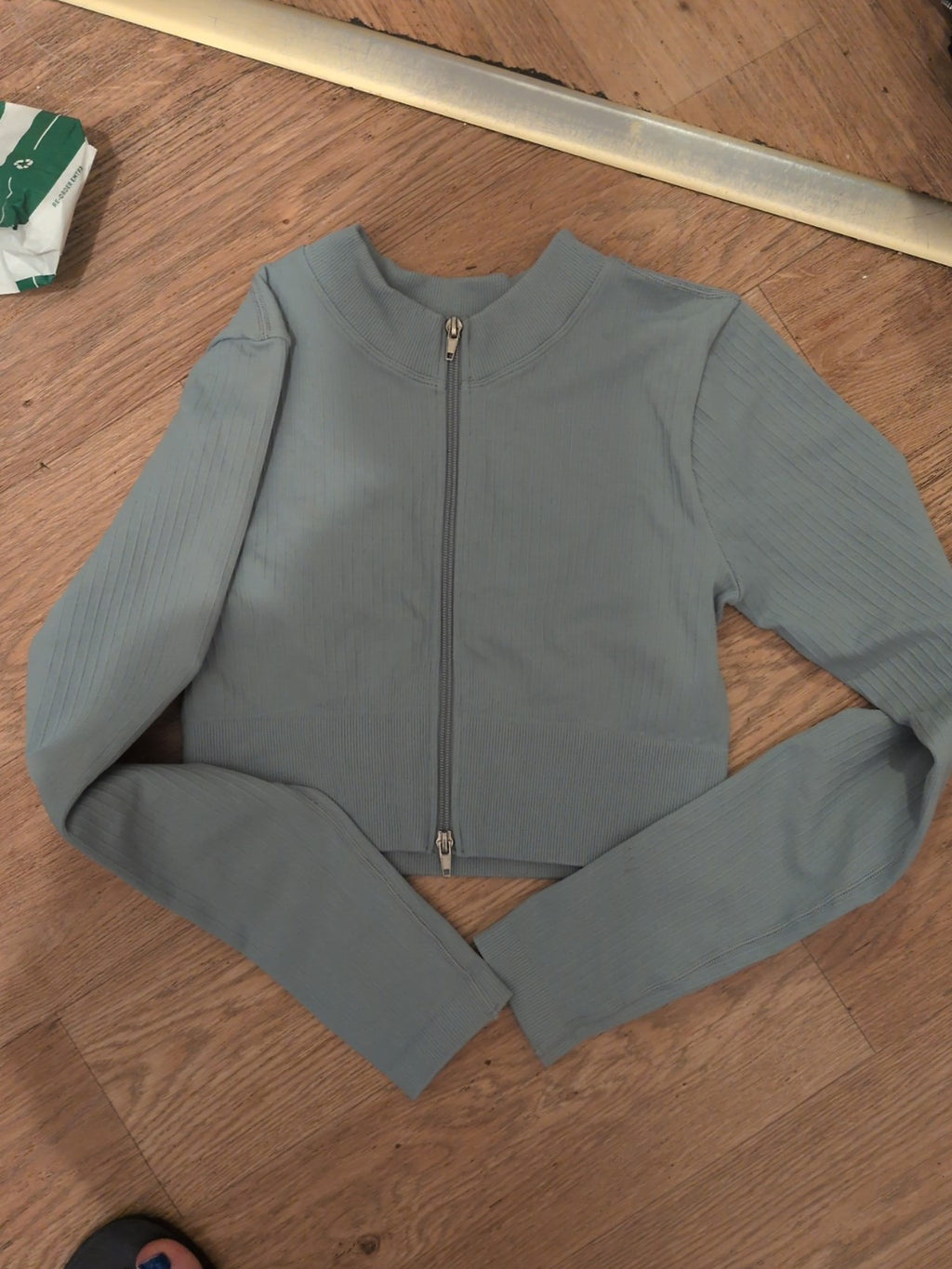 Medium Pale Green Full Zip Jacket