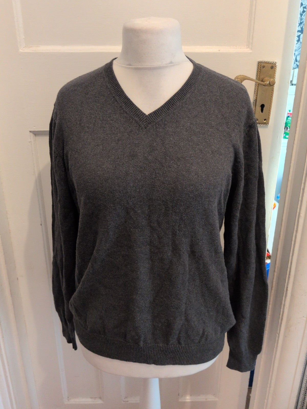 Marks And Spencer Medium Dark Grey Long Sleeve Pullover Jumper