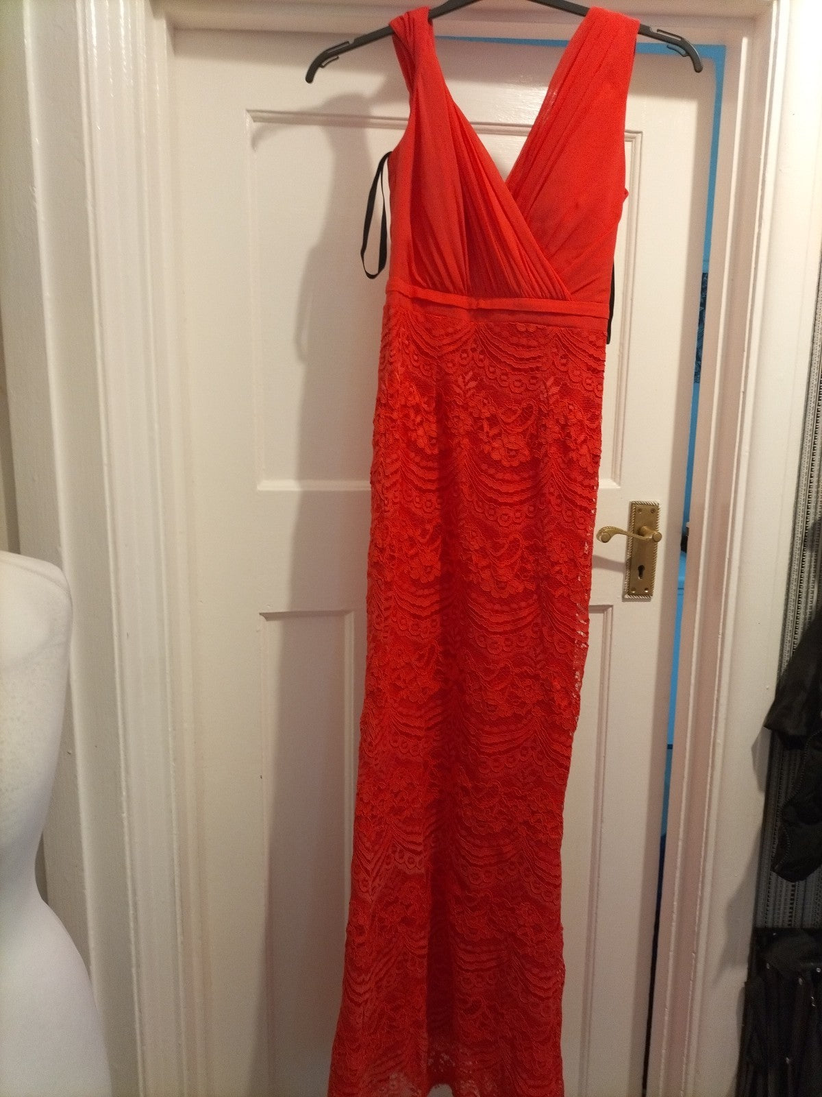 Ladies Little Mistress Size 6 Peach Lace Lined Sleeveless Special Occasion Dress