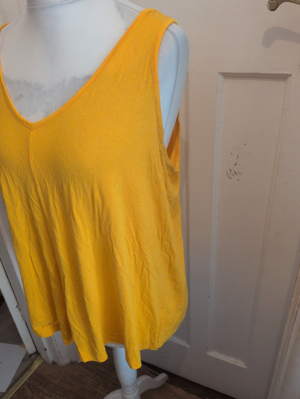 Ladies George Size 18 Yellow Swing Vest T-shirt