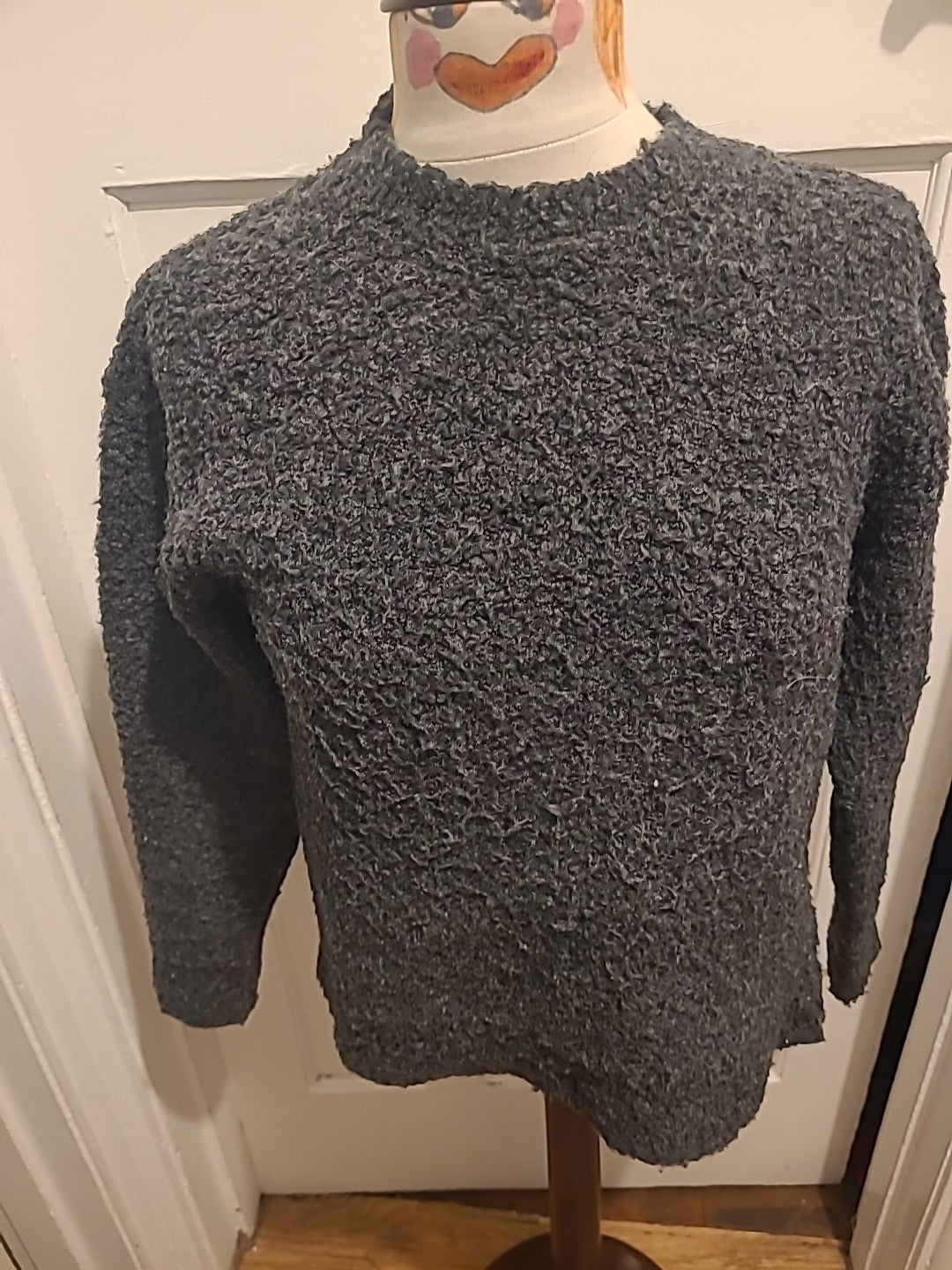 Ladies M&S Size XS Grey Fluffy Long Sleeved Jumper