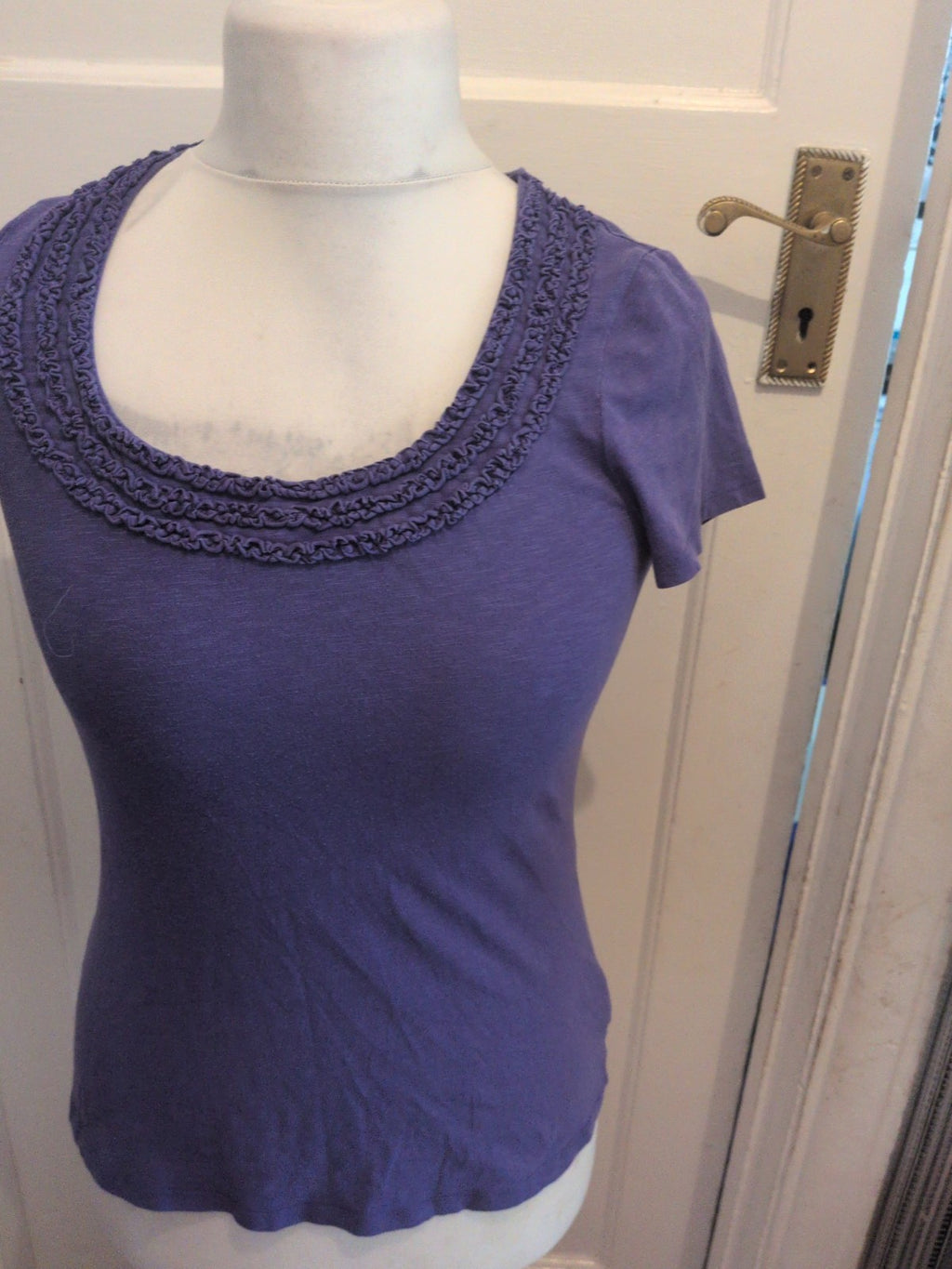 Ladies Boden Size 12 Purple Short Sleeve Blouse T-shirt