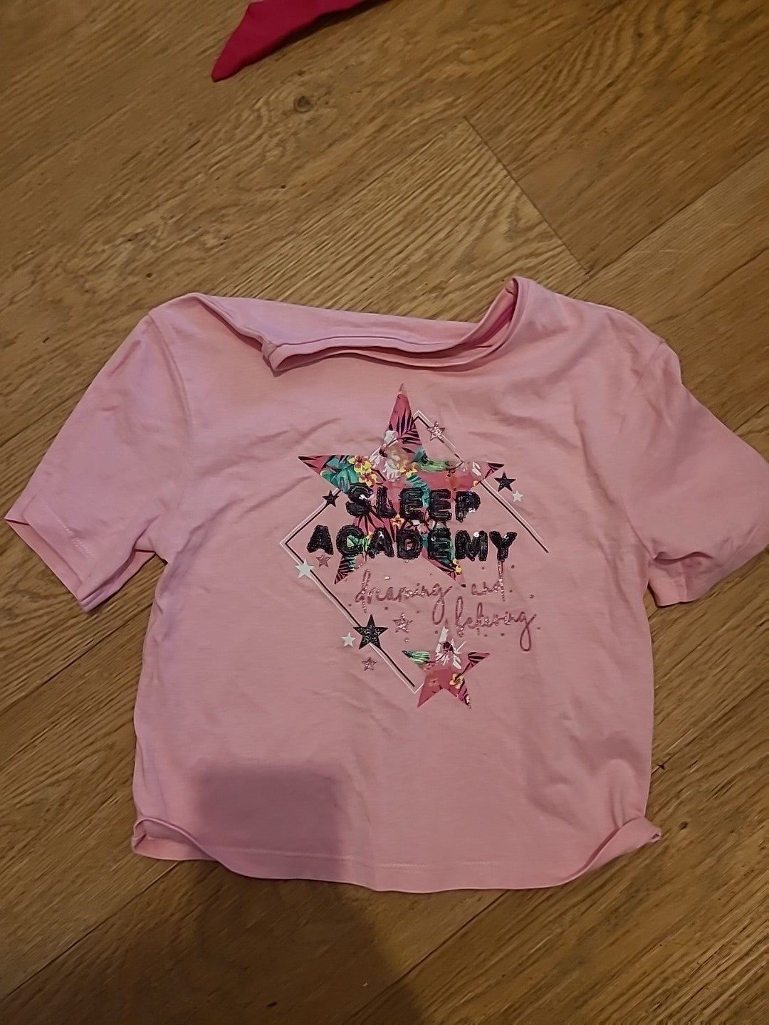 Girls George Age 6-7 Years Short Sleeved Pink Sleep Academy Pyjama Top