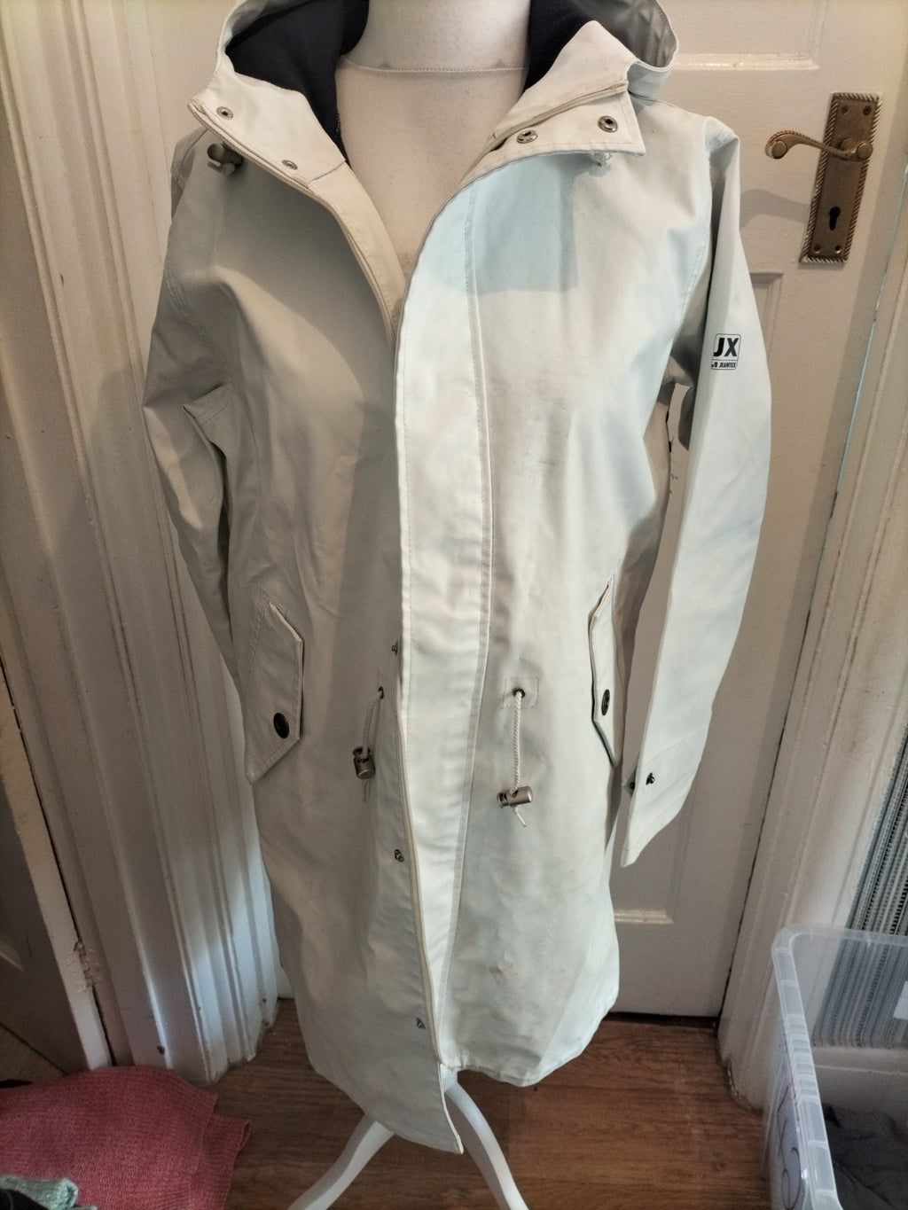 Jeantex EU 38 Off White Pleather Coat