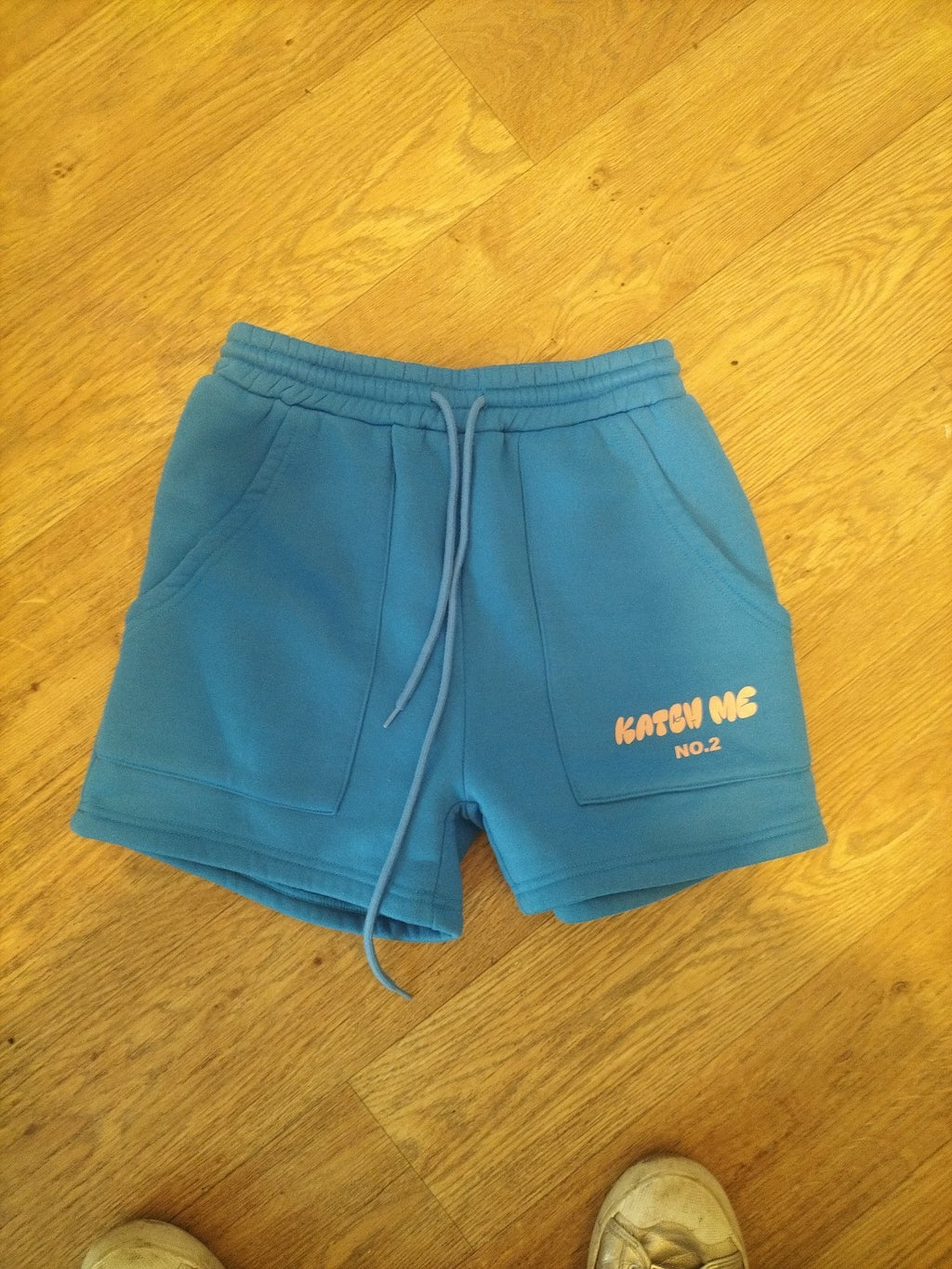 Ladies Katch Me Size XS Blue Elasticated Sweat Shorts