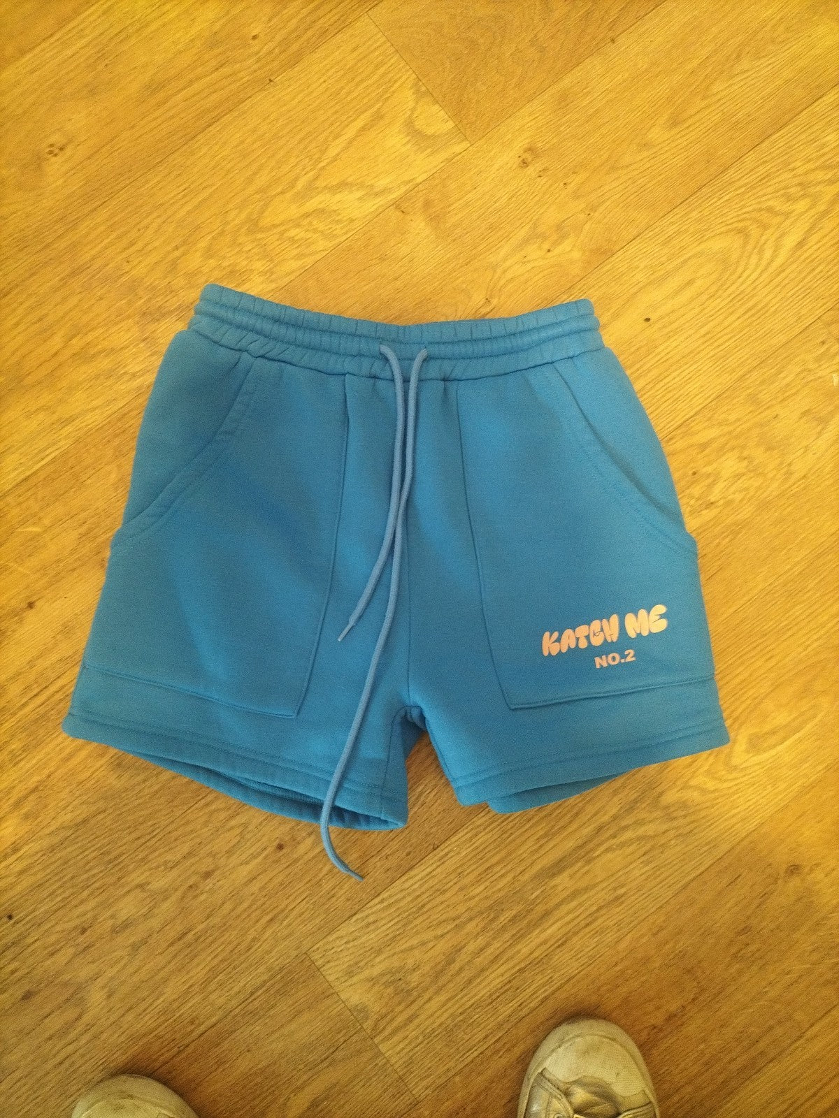 Ladies Katch Me Size XS Blue Elasticated Sweat Shorts