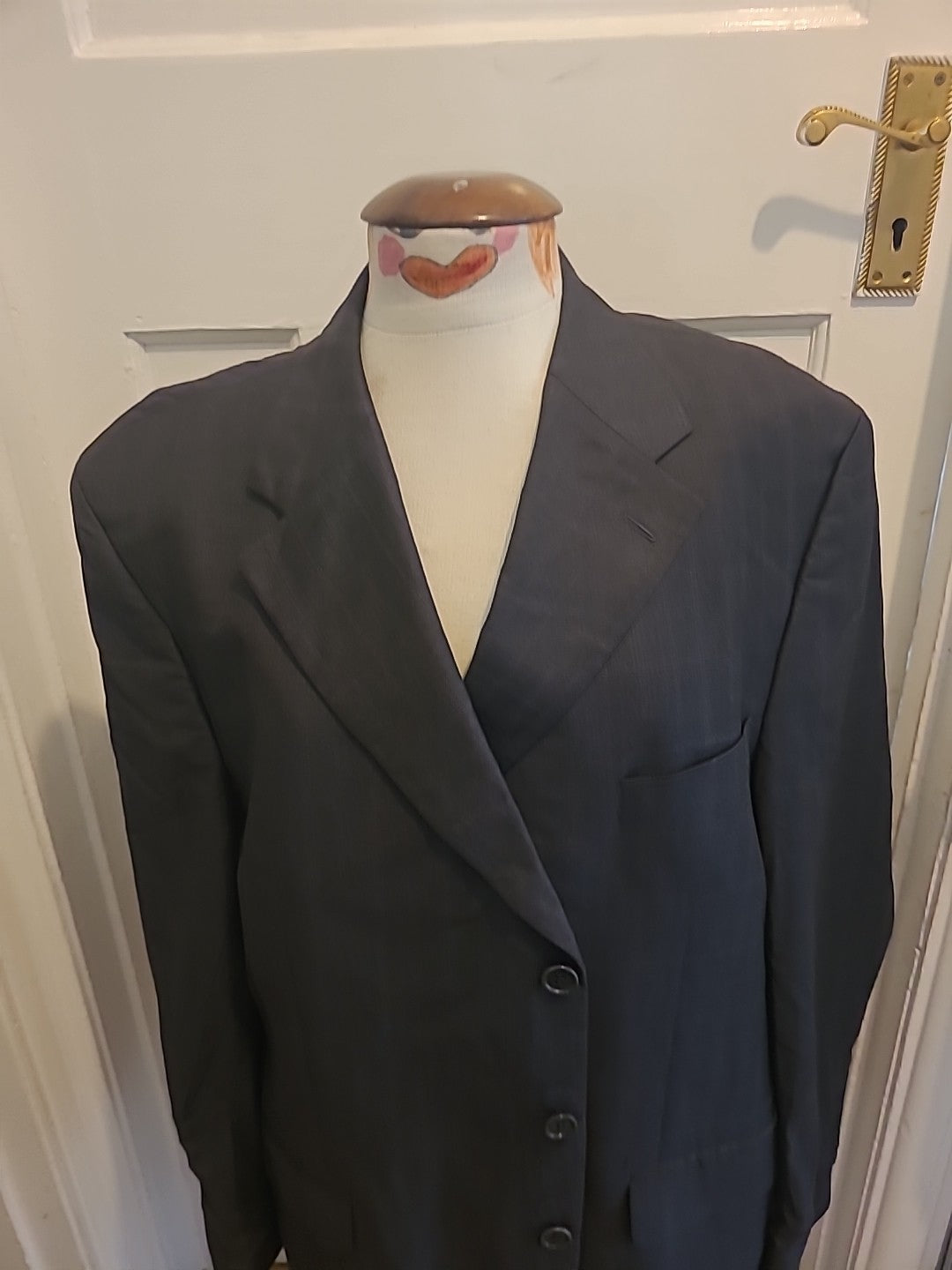 Mens Marks And Spencer Size 46M Grey Italian Fabric Pure Wool Blazer