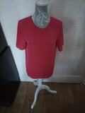 Ladies Marks And Spencer Size 8 Cerise Short Sleeved Blouse