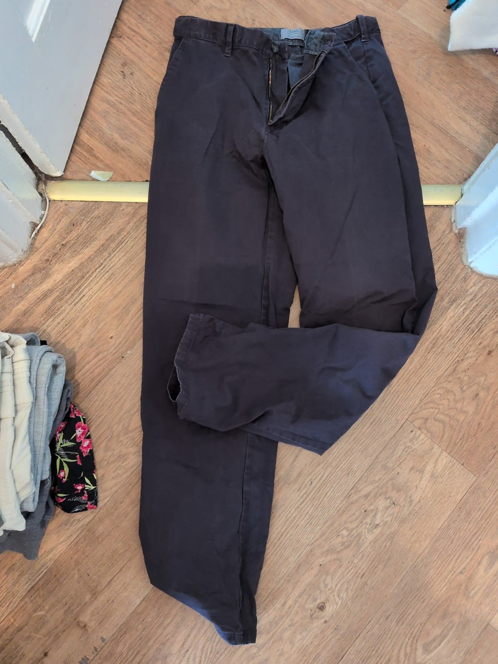 M&S Collection 34"X33" Regular Navy Trousers Chino