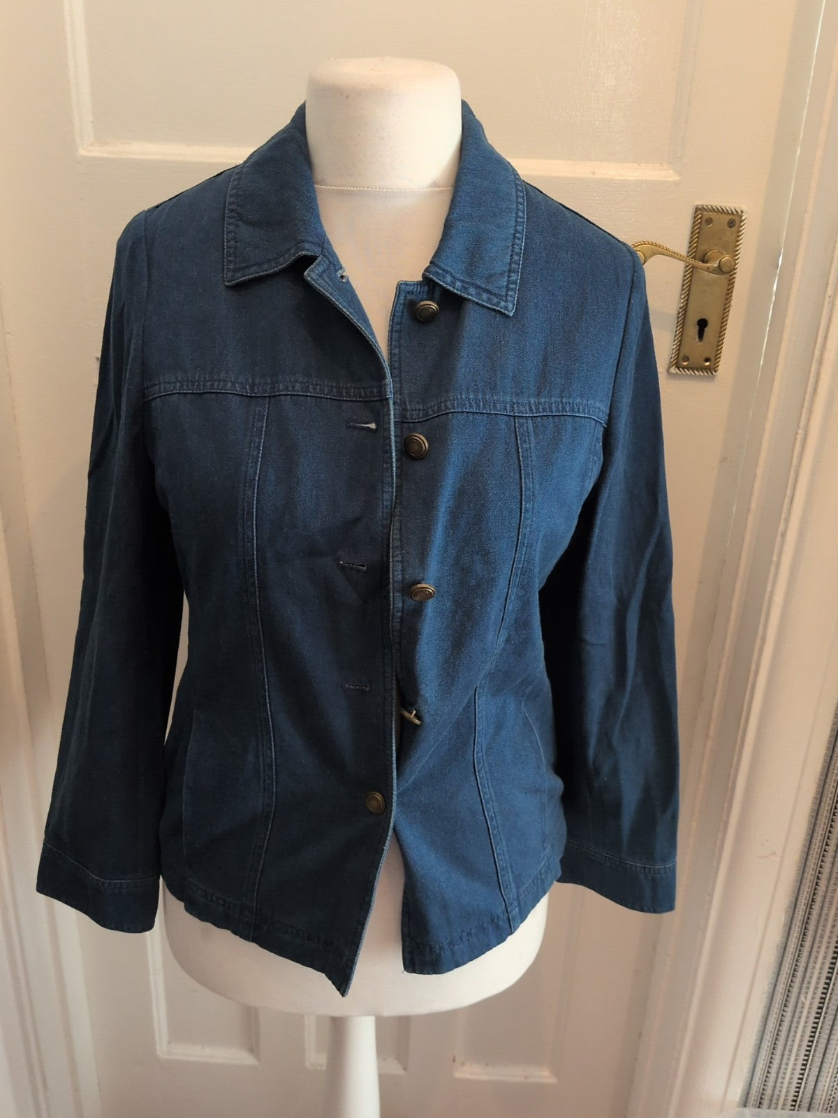 Viyella Petite 10 Denim Buttoned Shirt