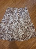 Ladies Gap Size 6 Brown Cream Flare Skirt