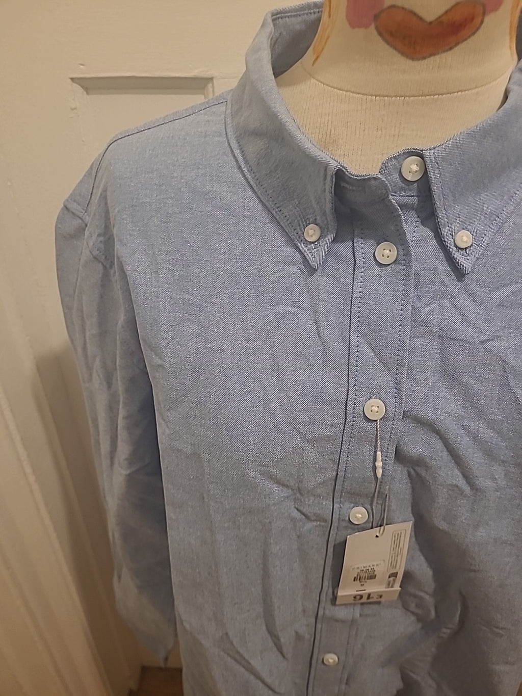 Brand New Mens Primark Size Medium Denim Long Sleeved Shirt Rrp £16
