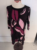 Viz.A.Viz 14-16 Purple Toned 3/4 Sleeve Knee Length Dress
