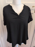 3XL Black V Neck T-shirt