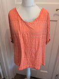 George 24 Coral Pattern V Neck Short Sleeve T-shirt