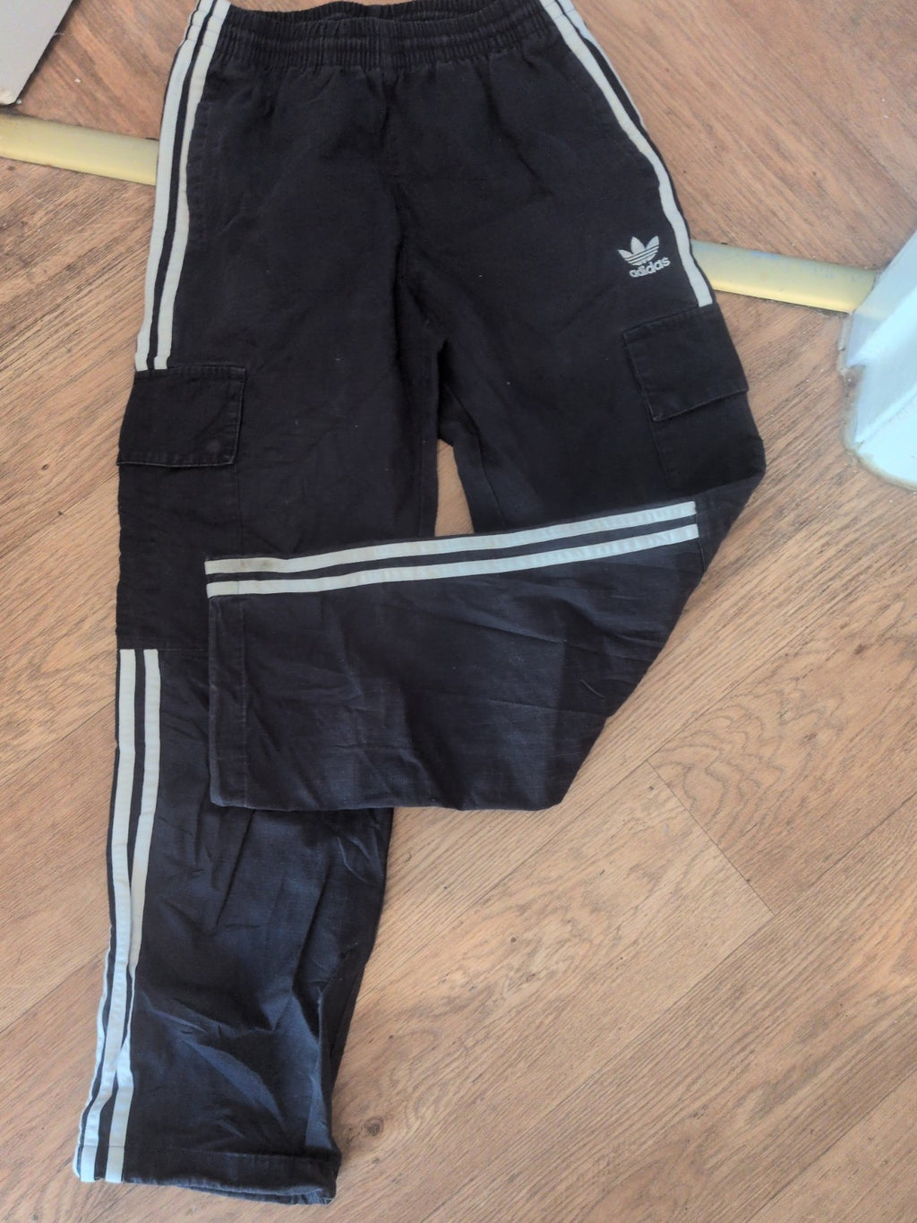 Adidas Small Black With White Cargo Jogger
