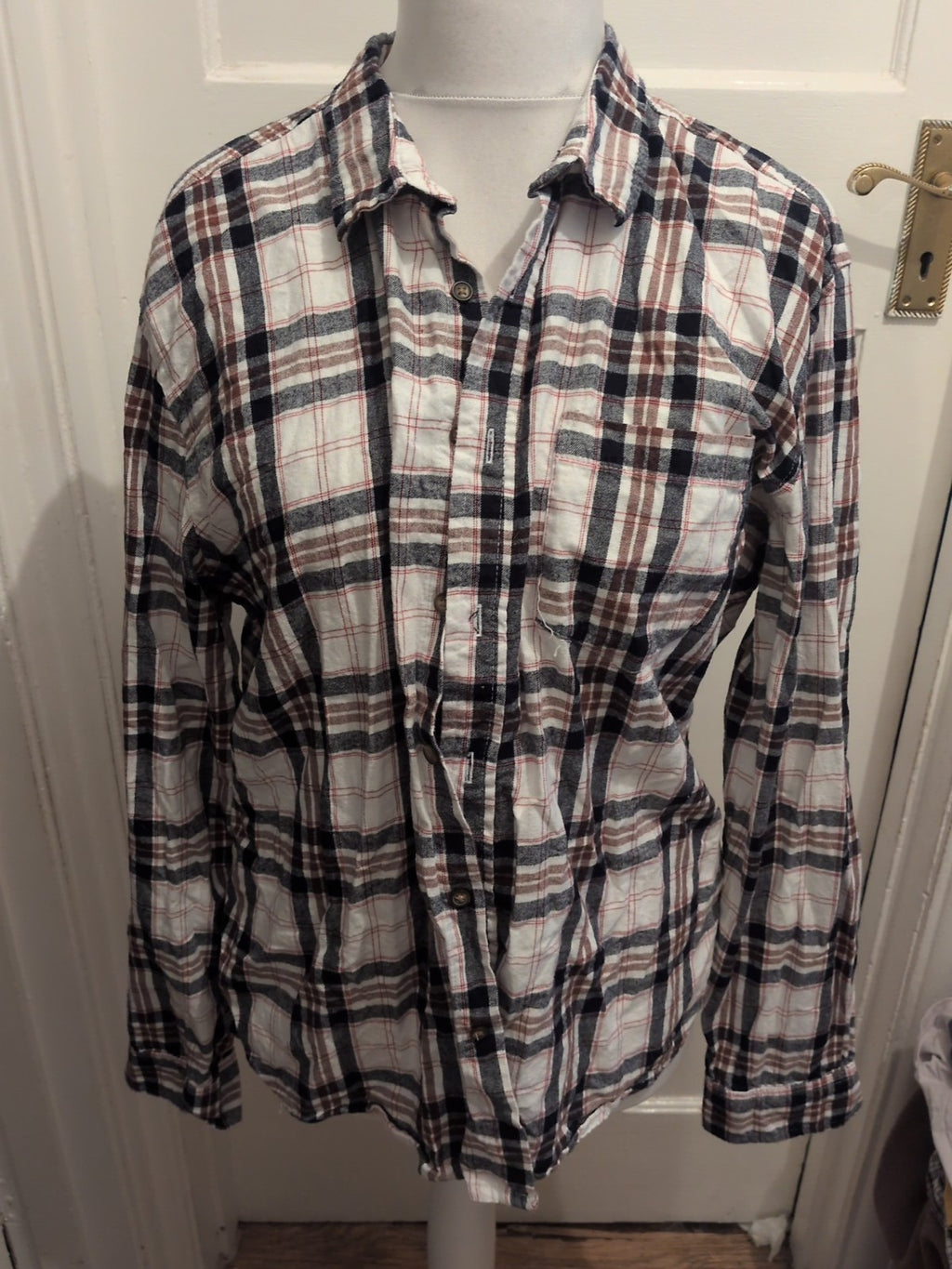 Mens Peacocks Size XL Muti Check Long Sleeve Shirt