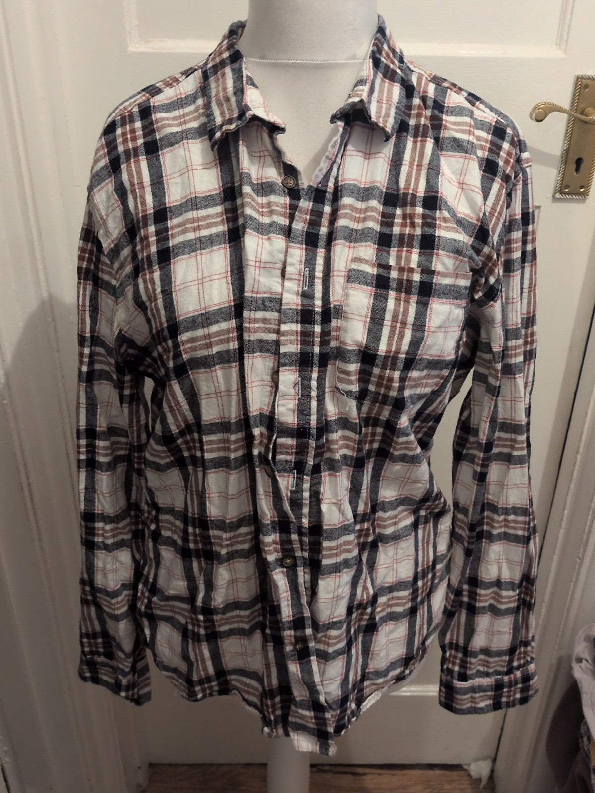 Mens Peacocks Size XL Muti Check Long Sleeve Shirt