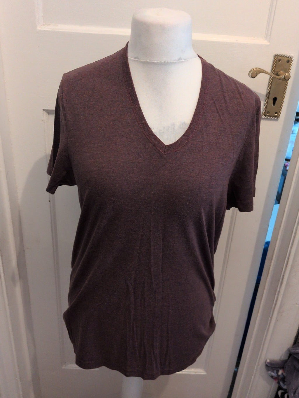 Burton Menswear Large Deep Purple Flecked Short Sleeve T-shirt