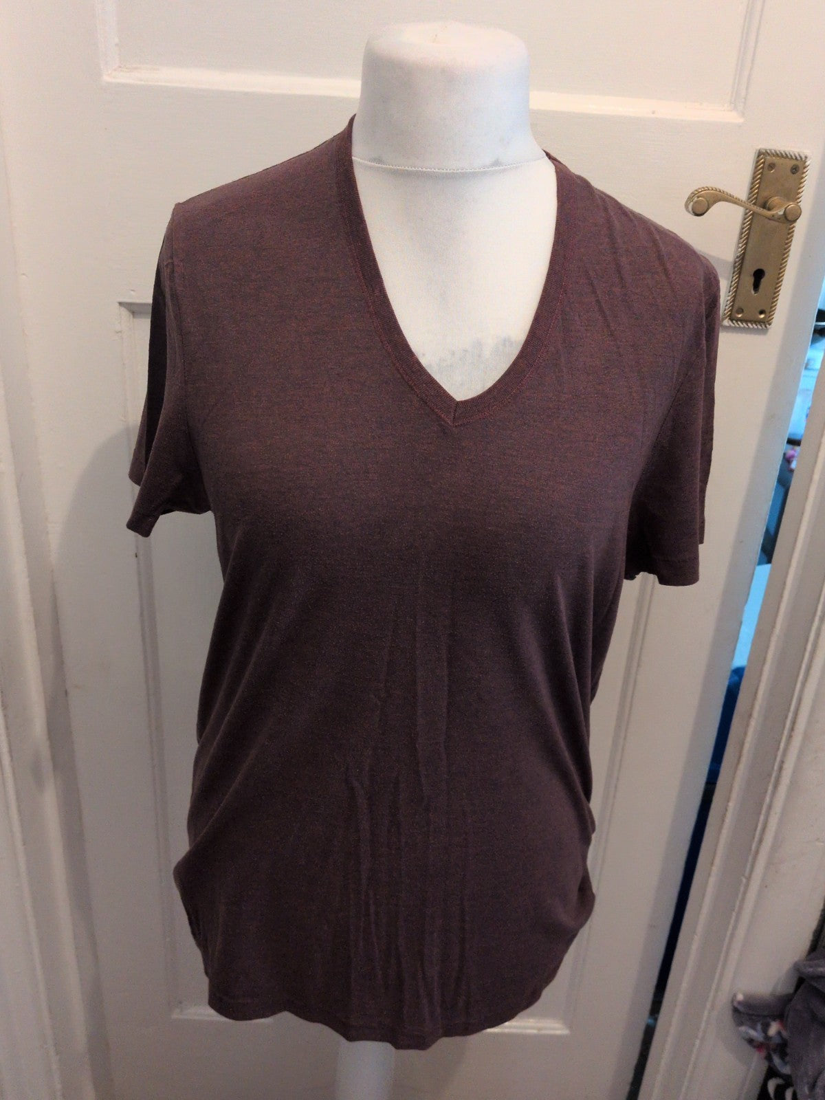 Burton Menswear Large Deep Purple Flecked Short Sleeve T-shirt