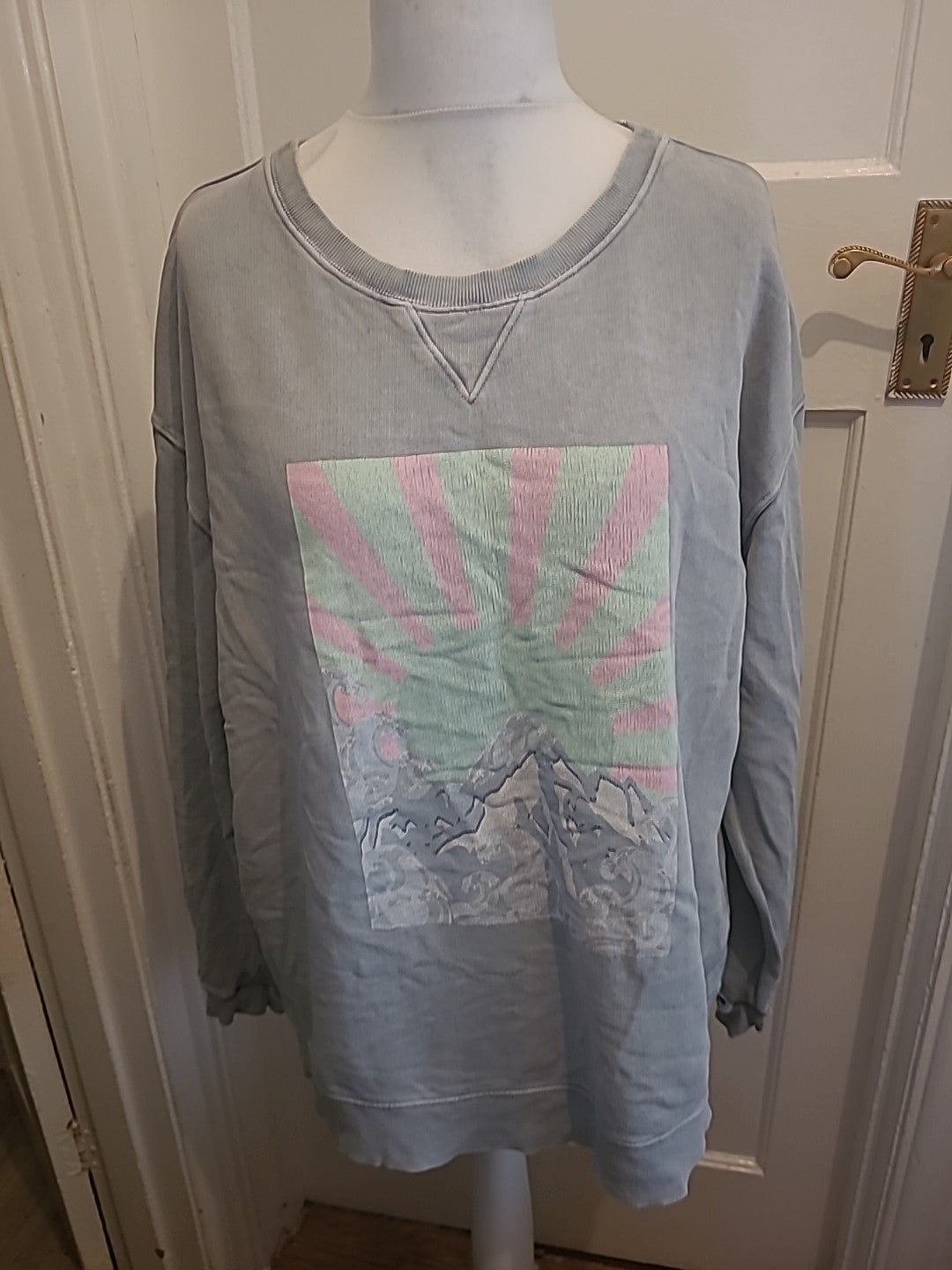 Ladies Hush Size Large Bluey Grey Pullover Jumper