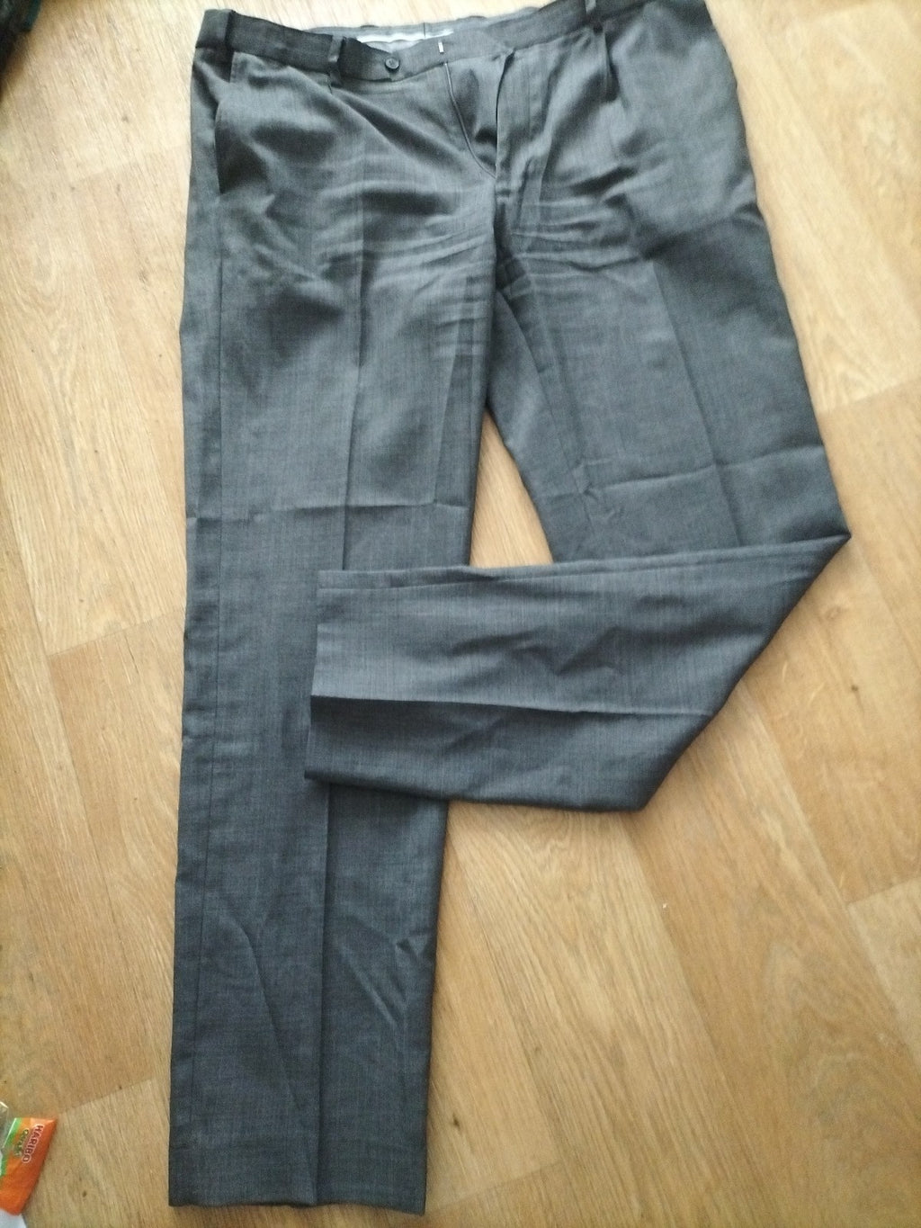 Mens M&S Collection Size 38/33 Grey Formal Smart Trousers