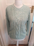 Peacocks Small Aqua Blue And White Fleck Pullover Jumper