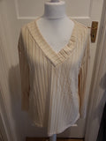 Ladies Size XL Beige Ribbed Lightweight Supersoft Long Sleeved Top