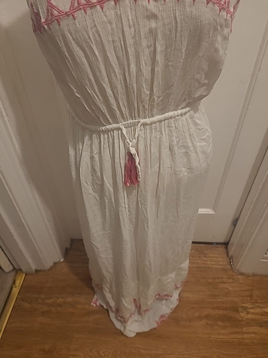 Ladies Kaleidoscope Size 16 White/Pink Sleeveless Strapless Dress
