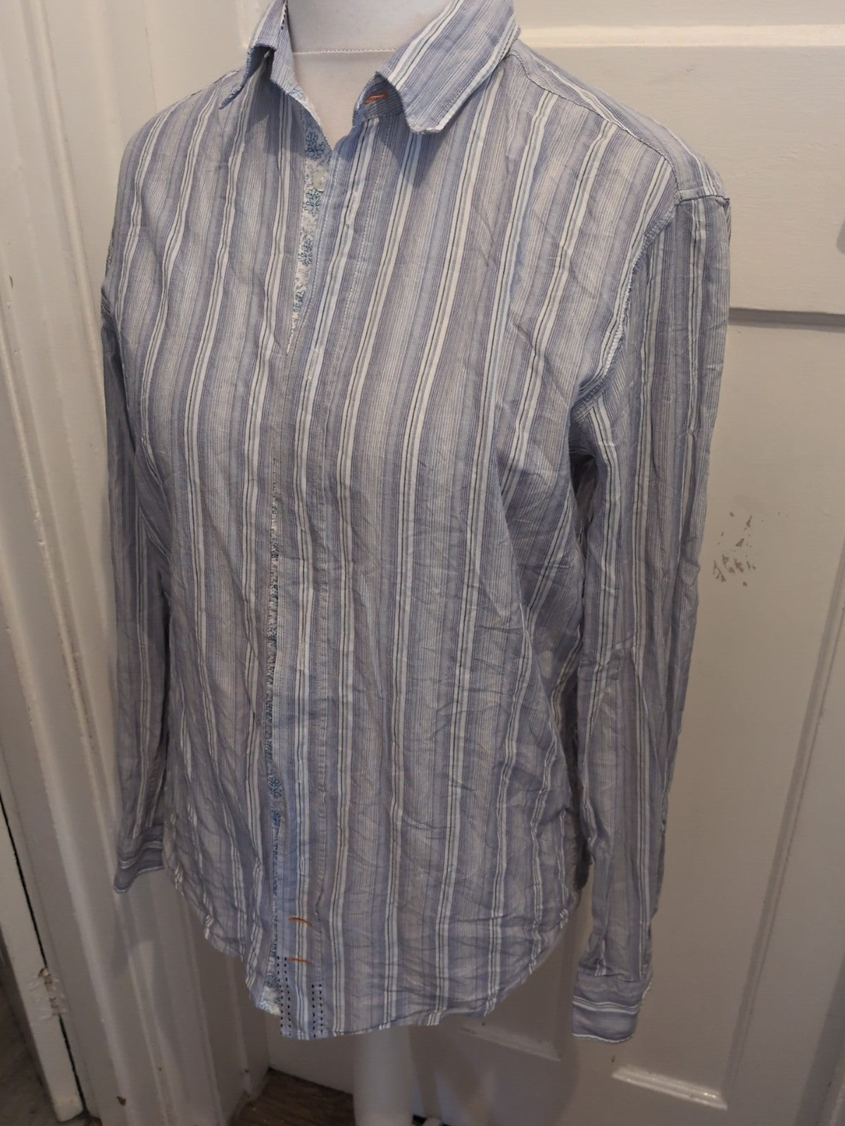 Boss Orange Medium Purple Stripe Long Sleeve Shirt