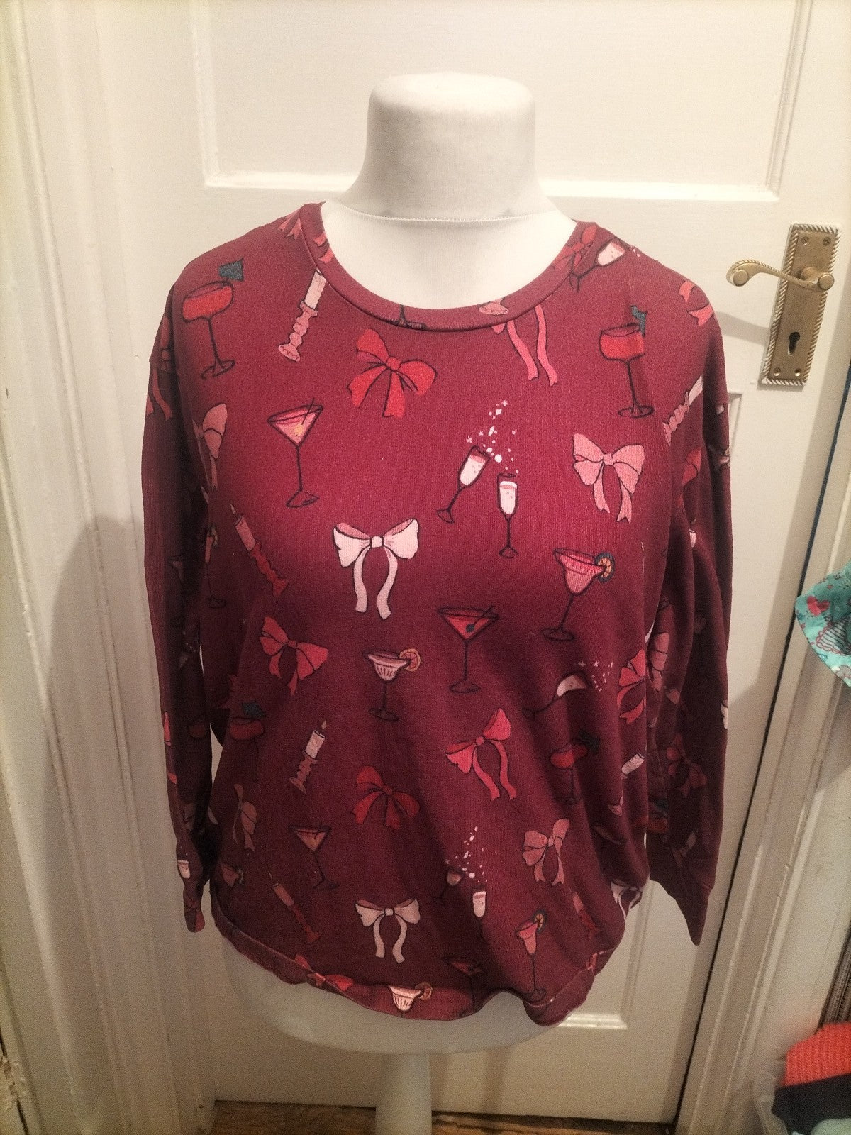 Nutmeg 16-18 Purple Champagne Long Sleeve Pyjama Top