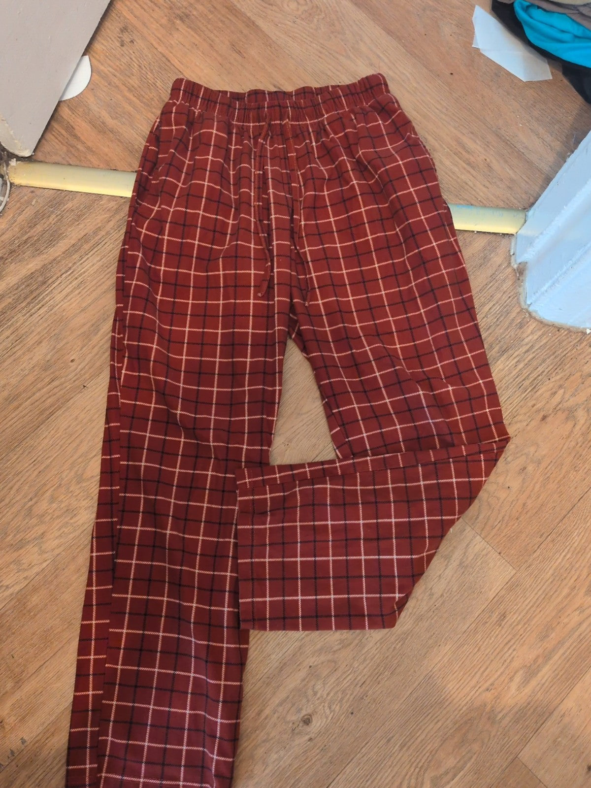 Matalan Medium Burgundy Elasticated Check Pyjama Bottoms