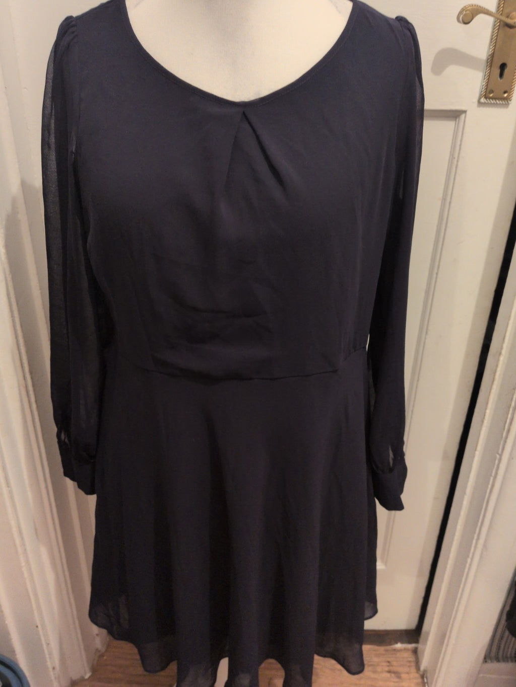 Ladies F&F Size 18 Navy Long Sleeve Dress