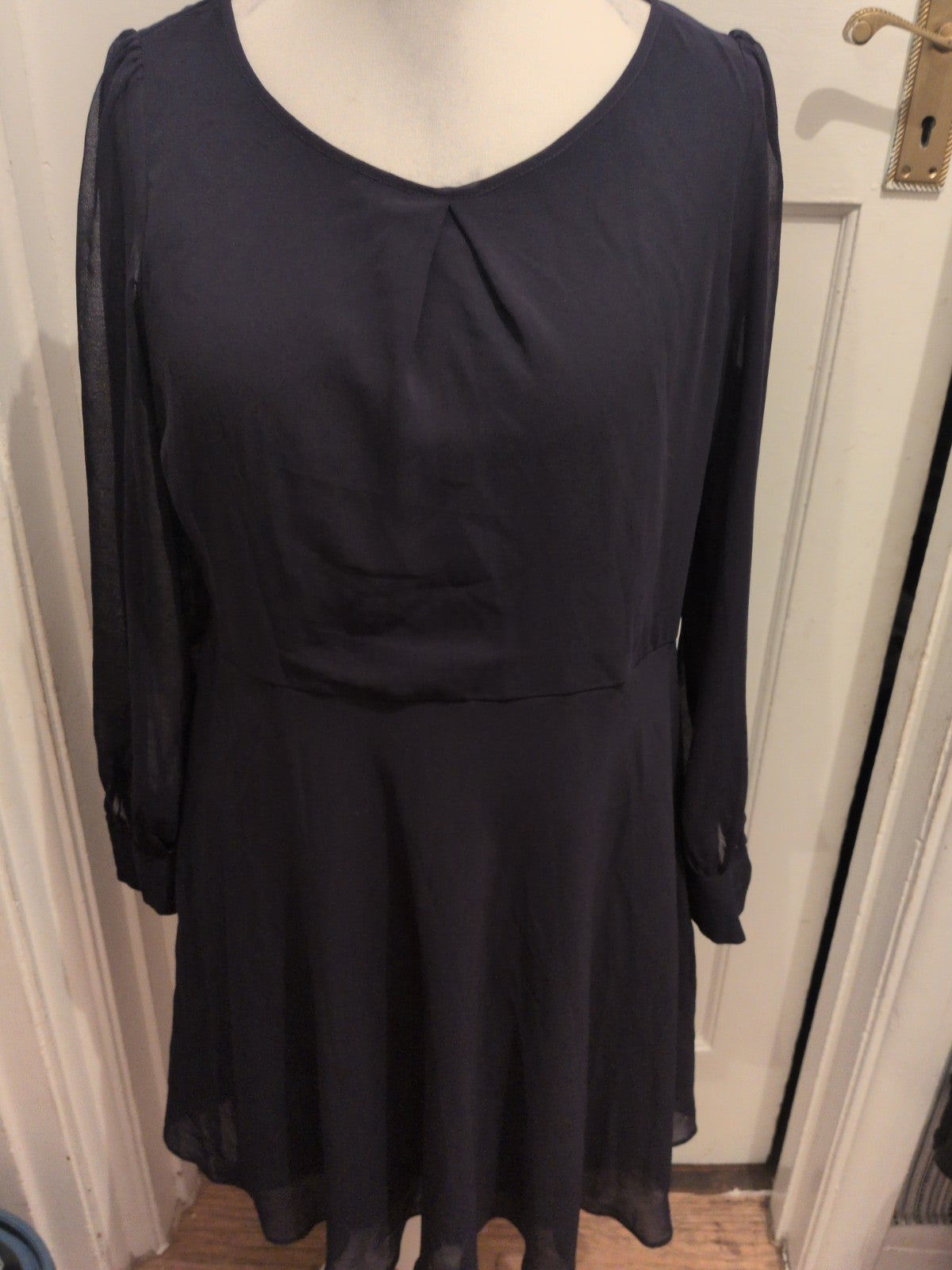 Ladies F&F Size 18 Navy Long Sleeve Dress