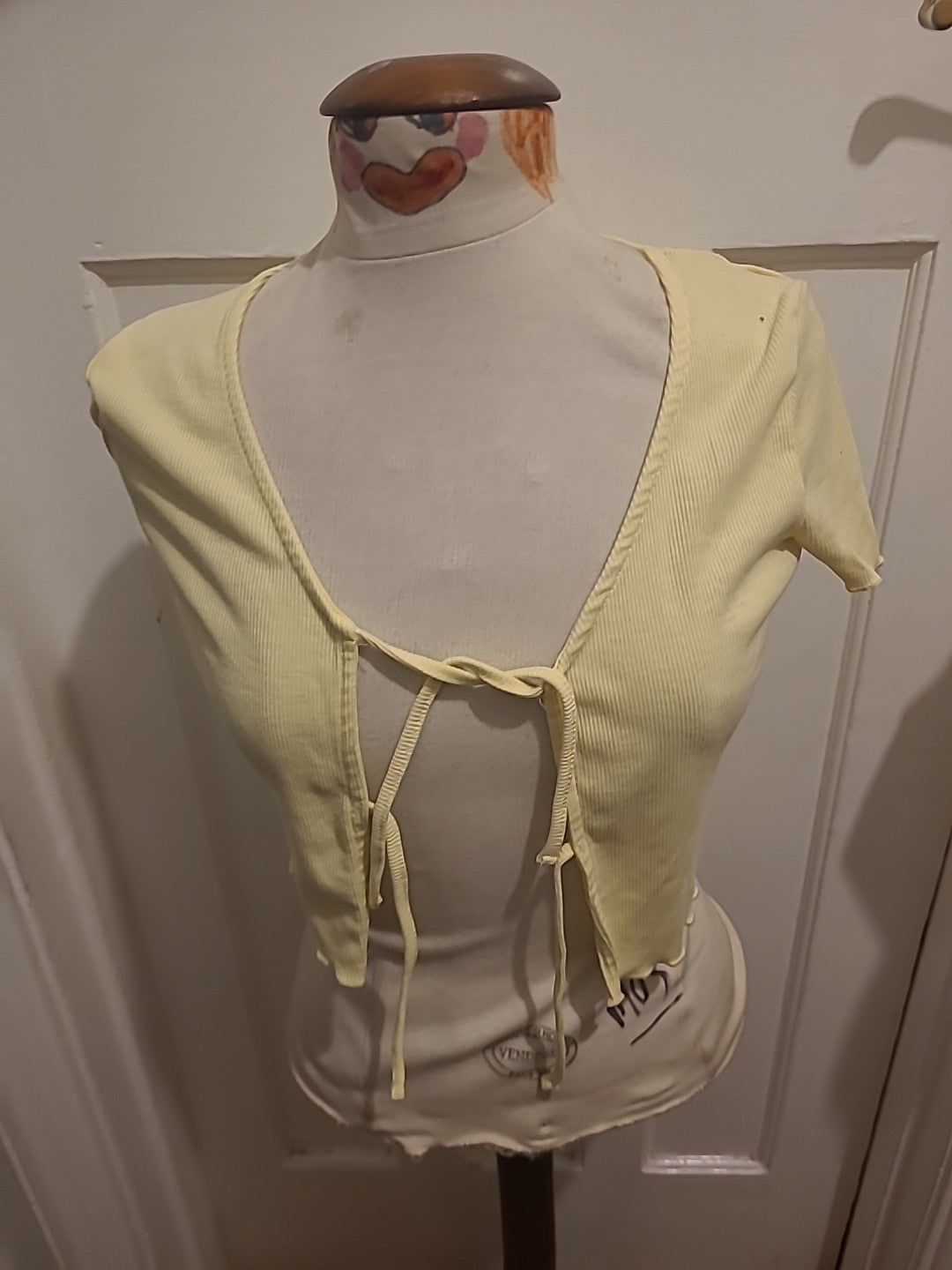 Ladies Primark Size Small Yellow Shoulder Cardigan