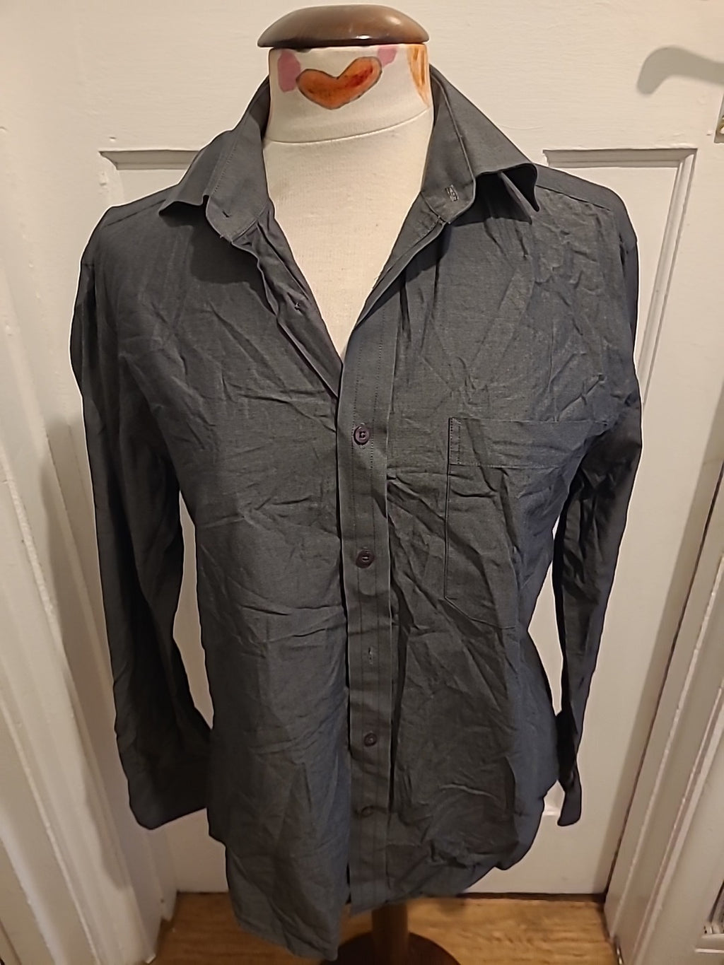 Mens Thomas Nash Size 14.5 Grey Long Sleeved Shirt