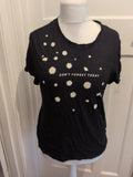 Clock house Medium Daisy Black Short Sleeve T-shirt