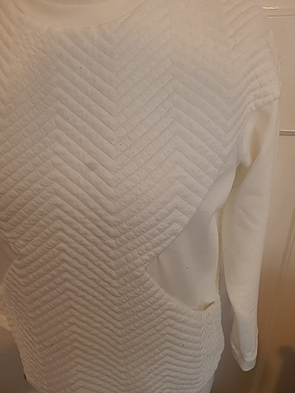 Ladies Zara Basic Size Medium White Long Sleeve Jumper