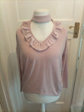 QED London Small Pale Pink Cowl Neck Blouse/Top