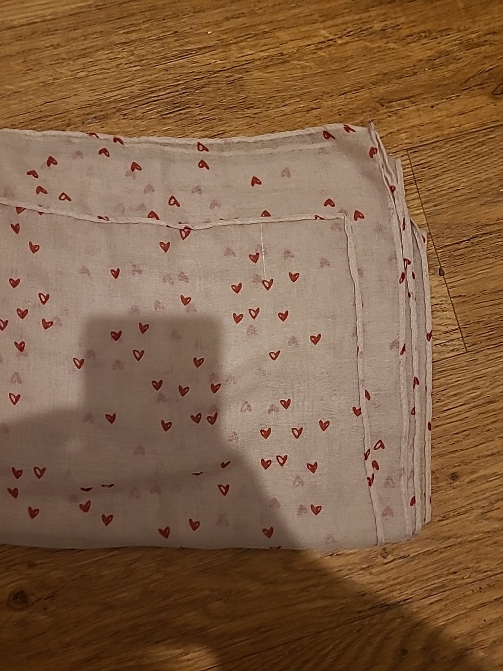 Ladies Pink And Red Loveheart Large Scarf