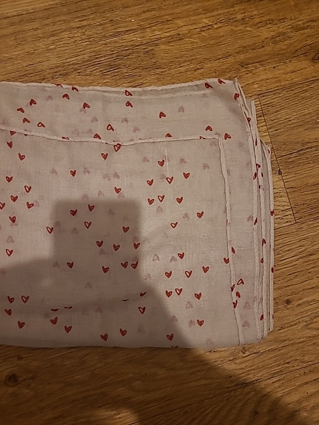Ladies Pink And Red Loveheart Large Scarf