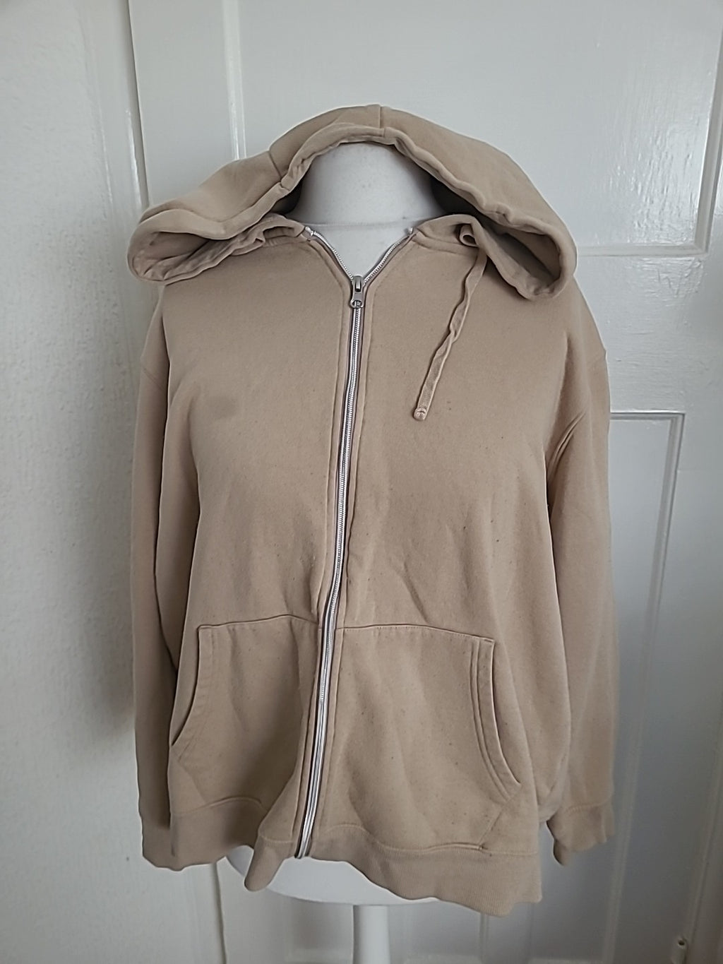 Ladies Primark Size 22-24 Pale Brown Full Zip Hoodie