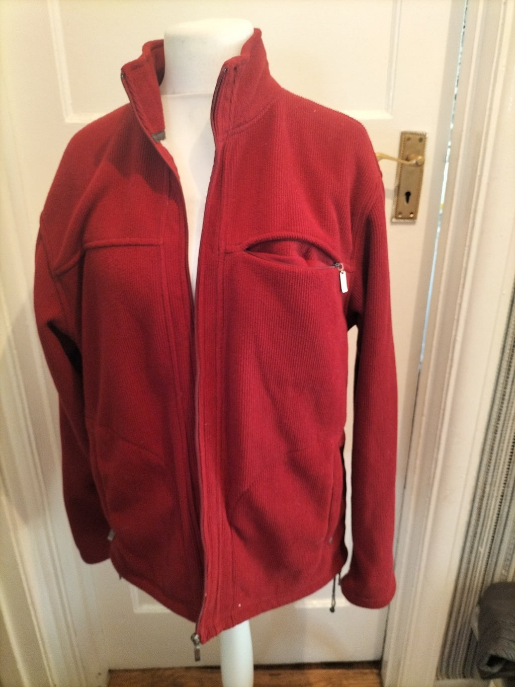 Mens Cedarwood State Size XL Purple Ribbed Full Zip Jumper