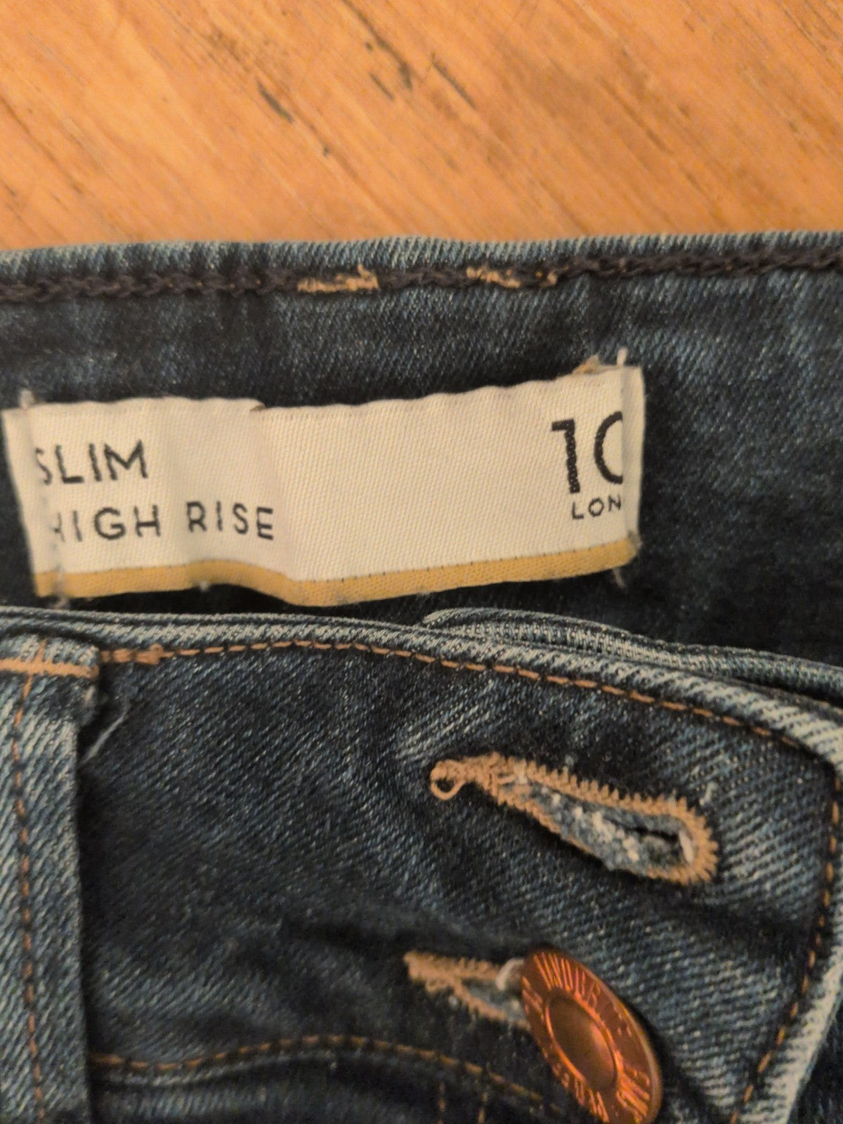 Ladies Next Size 10 Long Slim High Rise Jeans