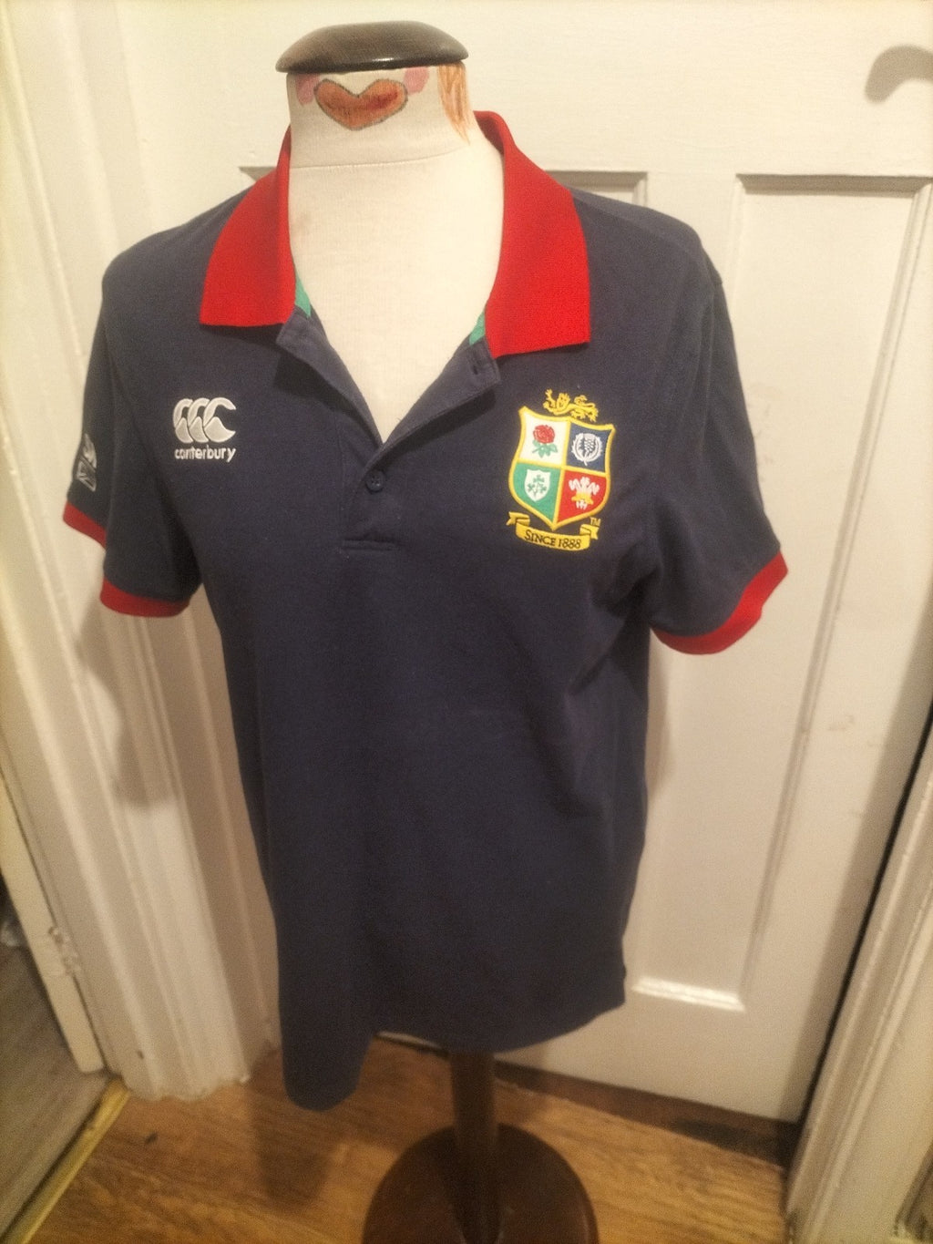 Mens Canterbury Size Small Navy And Red Polo