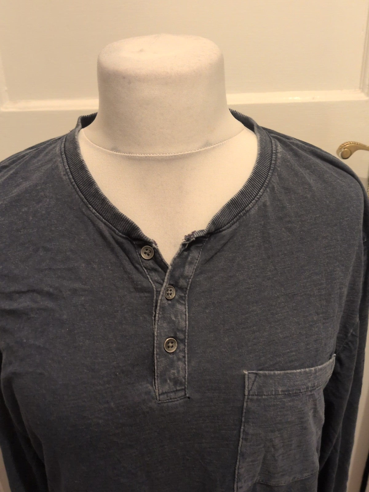 Mens F&F Size L Navy Long Sleeved Pyjama Top/T-shirt