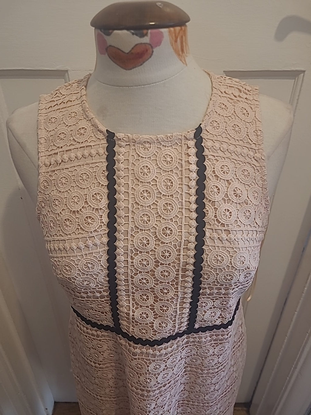 Ladies F&F Size 10 Baby Pink Lined Sleeveless Dress